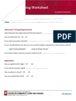 AA College Planning Worksheet