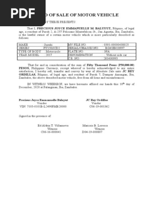 DEED OF SALE