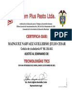 CERTIFICADO Seminario Guillermo Mainguez