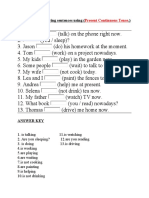 Present Continuous Tense- Class III -Worksheet