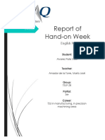 Report of Hands-On Week