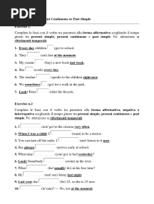 Esercizi Present Simple, Present Continuous, Past Simple