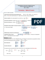 Formulary Optics+Lasers