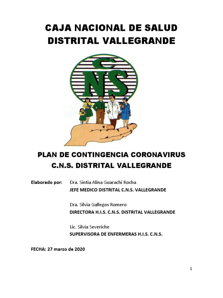 9 Plan de Contingencia Caja Nacional de Salud Covid 19 Vallegrande Marz ...