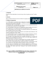 CA-PD - 003 Procedimiento para Auditorias de Servicio