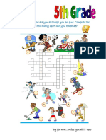 Hello Everyone!!!how Are You All? Hope You Are Fine. Complete The Crossword, Let's See How Many Sport Can You Remember?