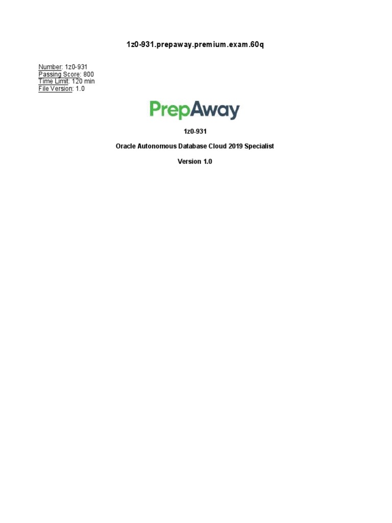Autonomous Database Exam Guide | PDF | Databases | Cloud Computing