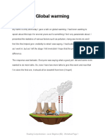 Global Warming: Reading Comprehension - Level: Beginner (B2) - Worksheet Page 1