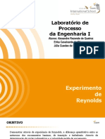 Experimento de Reynolds e medição de vazão por obstrução em tubulação