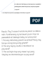 Ano Ang Naging Resulta o Natuklasan Sa Pag-Aaral? Ano Sa Tingin Ninuo Ang Maaari Nyo Pang Idagdag Na Rekomendasyon Sa Pag-Aaral?