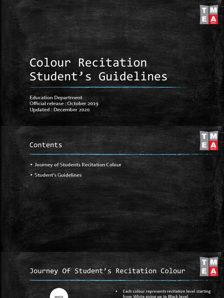 Student Recitation Colour Levels Guide | PDF | Color | Graphic Design