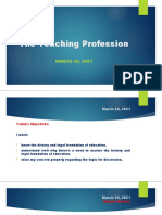 The Teaching Profession: MARCH 24, 2021