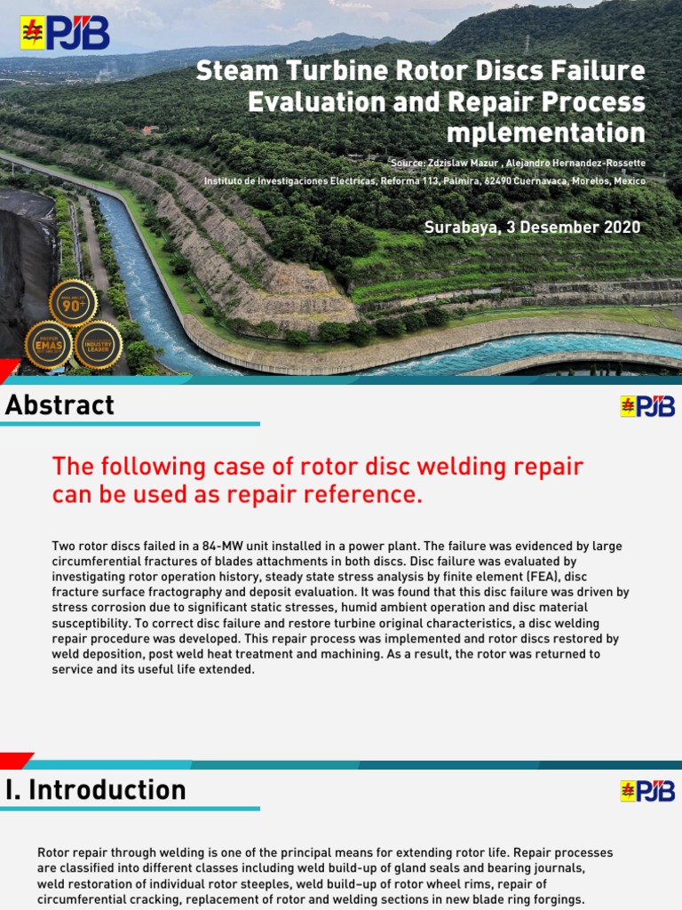 Steam Turbine Rotor Disc Repair Process | PDF | Fracture | Fracture ...