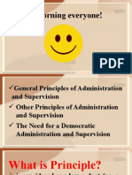 General Principles of Administration and Supervision