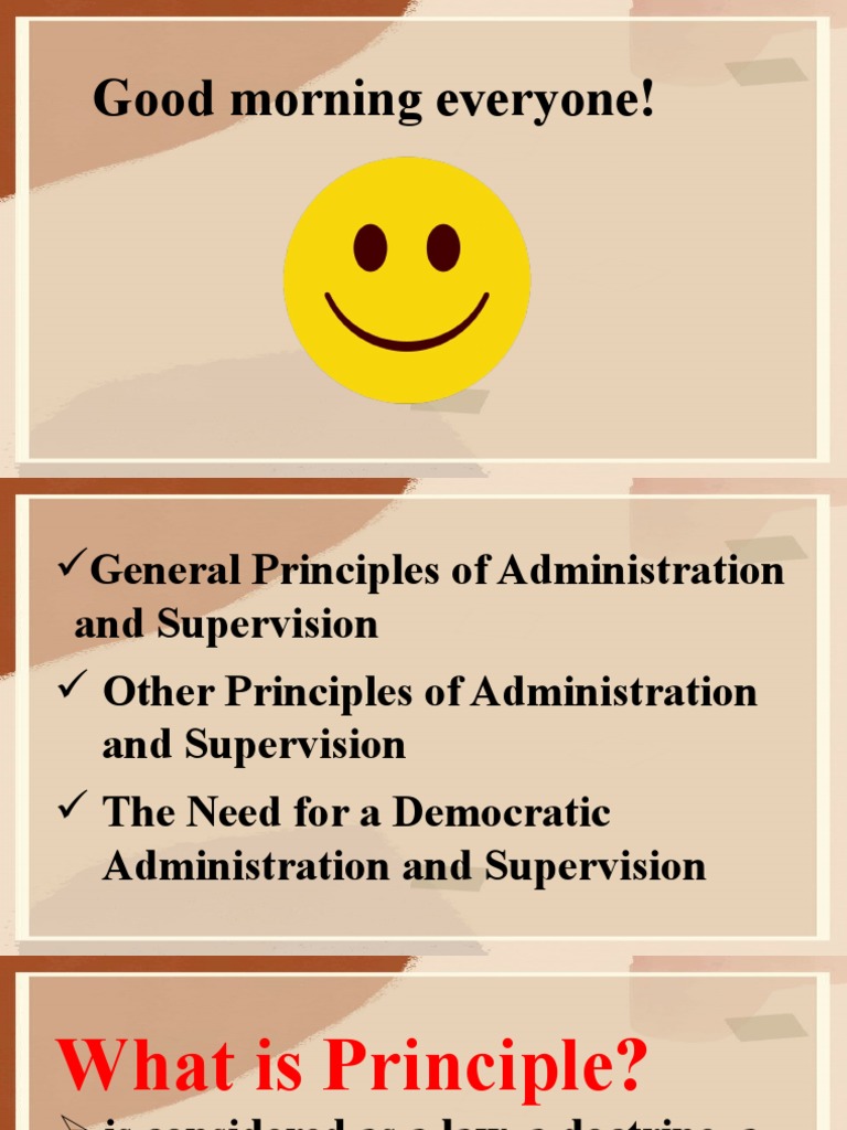 General Principles of Administration and Supervision PDF Teachers