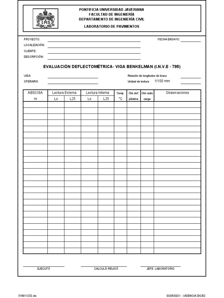 Evaluación Deflectométrica Viga Benkelman (I.n.v.e 795) PDF