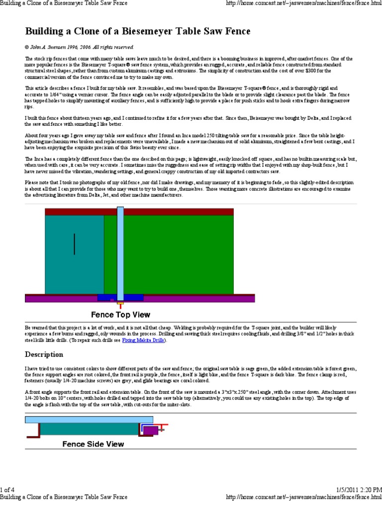 Clone of A Biesemeyer Table Saw Fence PDF Screw Industrial Processes
