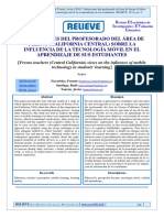 VALORACIONES DEL PROFESORADO DEL ÁREA Sobre La Influencia de Las Tecnologias Movilles N El Aprendizaje