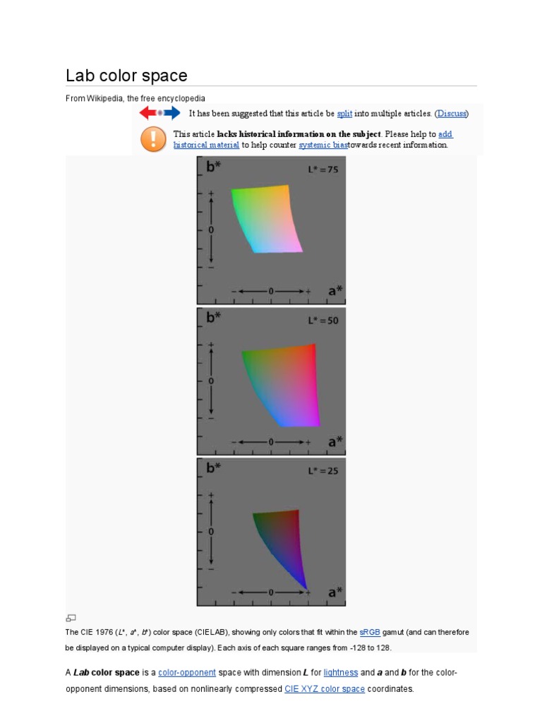 Lab Color Space PDF Vision Image Processing
