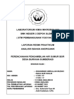 Perencanaan Pengambilan Sampel Sumur Bor Desa Burikan Sumberadi