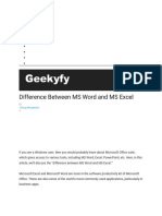 Difference Between MS Word and MS Excel: Home Computer Internet Gadgets Mobile Software