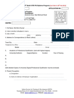 Admission Form For 84 Batch ISTD PG Diploma Program