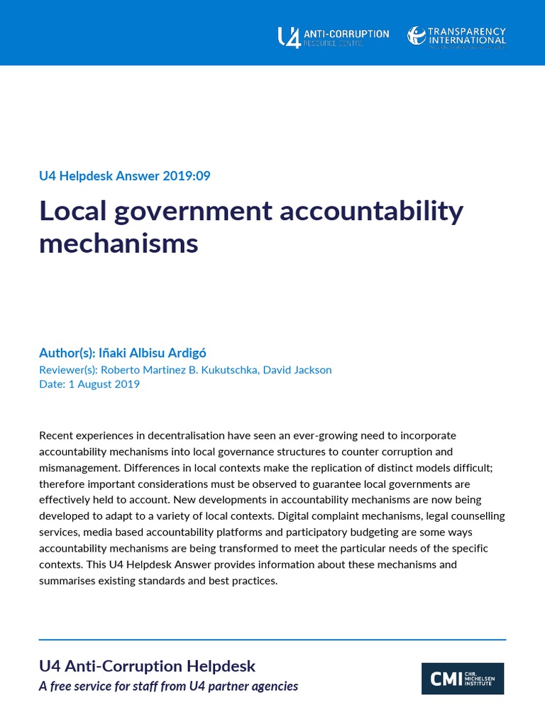 Local Government Accountability Mechanisms | PDF | Accountability ...
