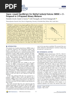 Vapor Liquid Equilibrium For Methyl Isobutyl Ketone (MIBK) + (1-Propanol or 2 Propanol) Binary Mixtures