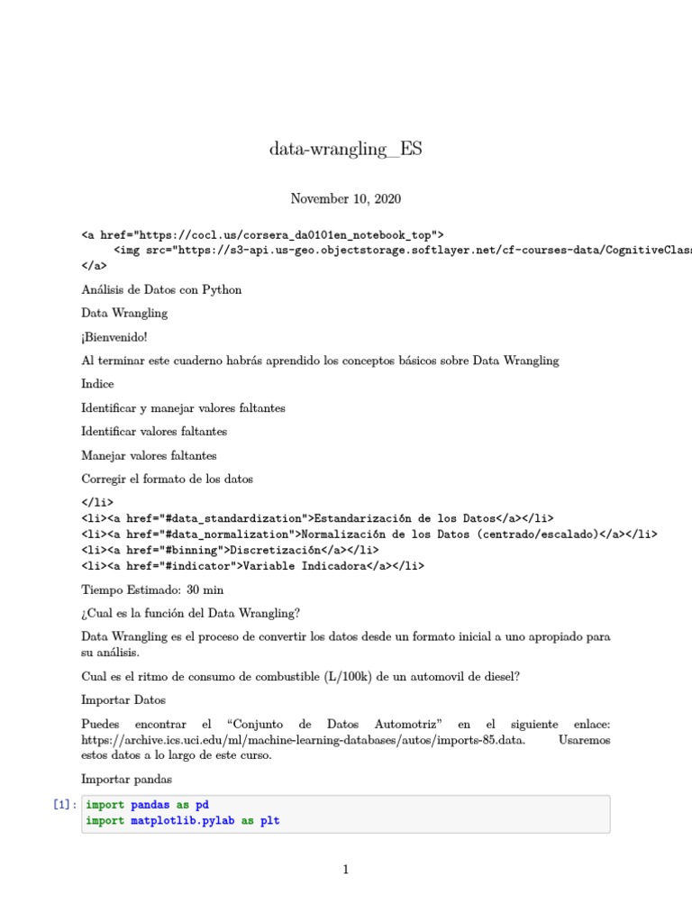 Data-Wrangling ES | PDF | Enseñanza de matemática | Informática y ...
