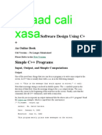 Ustaad Cali Xasa: Software Design Using C+ +