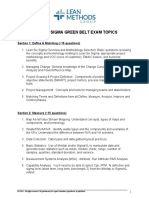 Lean Six Sigma Green Belt Exam Topics: Section 1: Define & Matching ( 15 Questions)