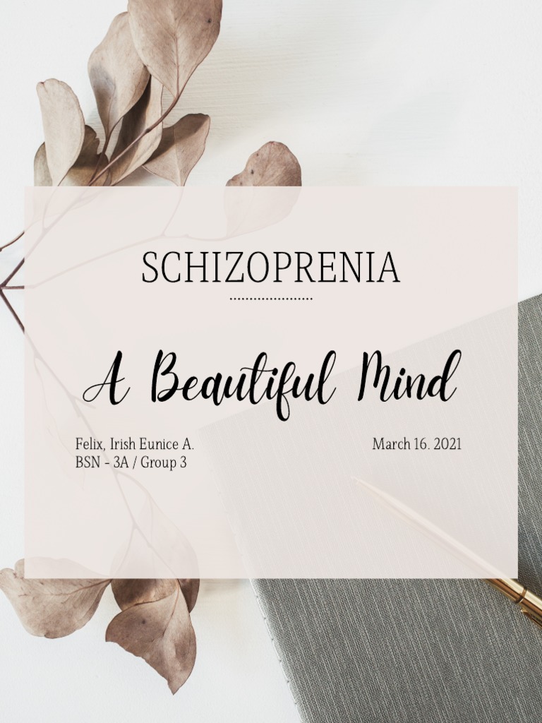 Schizoprenia A Beautiful Mind PDF Schizophrenia Psychiatric