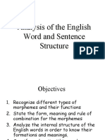 Analysis of The English Word and Sentence Structure