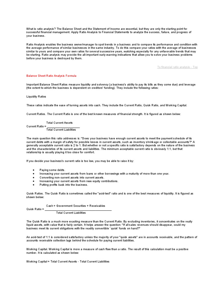 Understanding Ratio Analysis for Businesses | PDF | Dividend | Equity ...