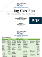 Nursing Care Plan: Third Rotation: Metro Vigan Hospital-Ward