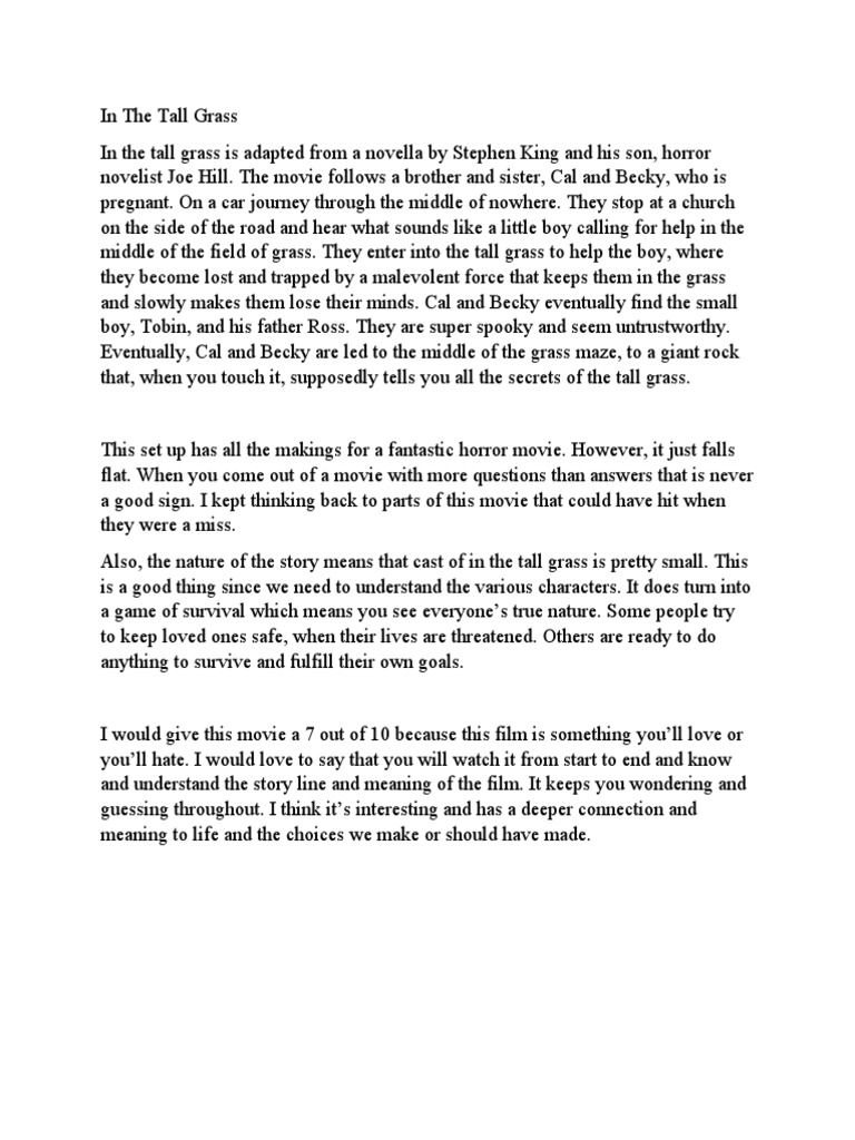 In The Tall Grass PDF
