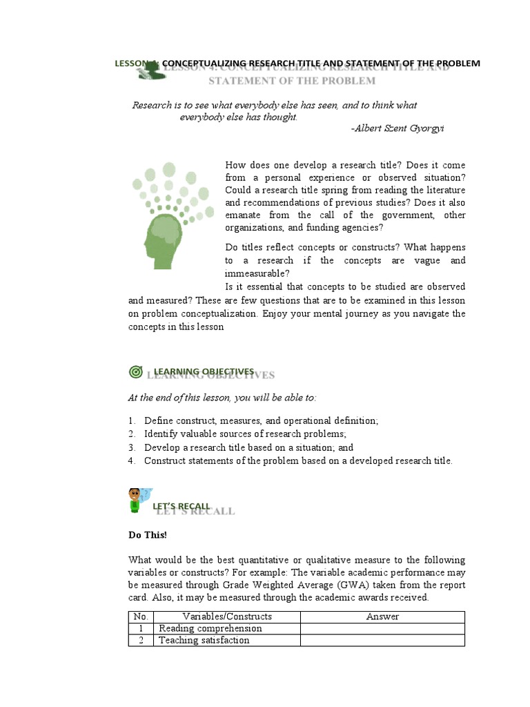 Crafting Research Titles and SOPs | PDF | Concept | Question