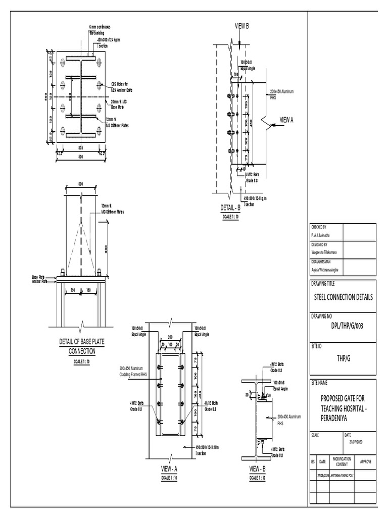 Steel Connection Details for Gate Design | PDF | Industrial Processes ...