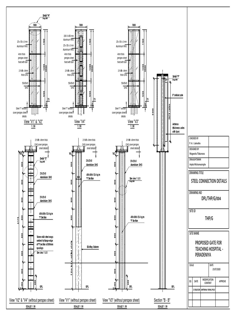 Steel Connection Details for Gate Design | PDF | Steel | Chemical ...