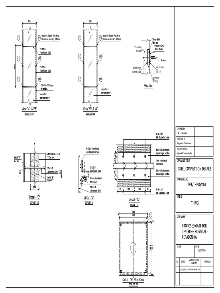 Steel Connection Details for Peradeniya Gate | PDF | Teaching ...