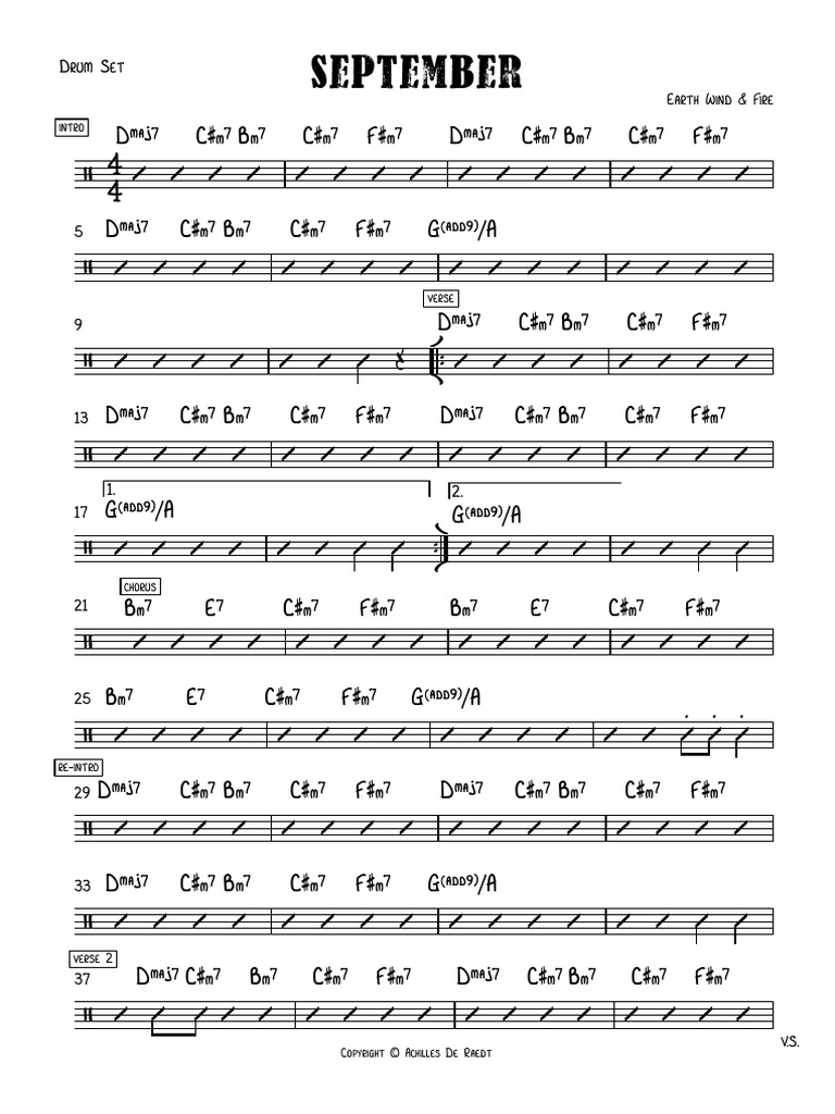 September Drum Set PDF