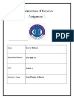 Fundamentals of Genetics Assignment 1: Asad Ur Rehman