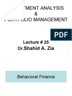 Investment Analysis & Portfolio Management: Lecture # 25 DR