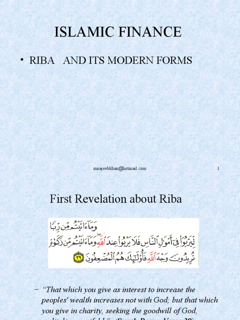Prohibition of Riba in Islam | PDF | Islamic Banking And Finance | Interest