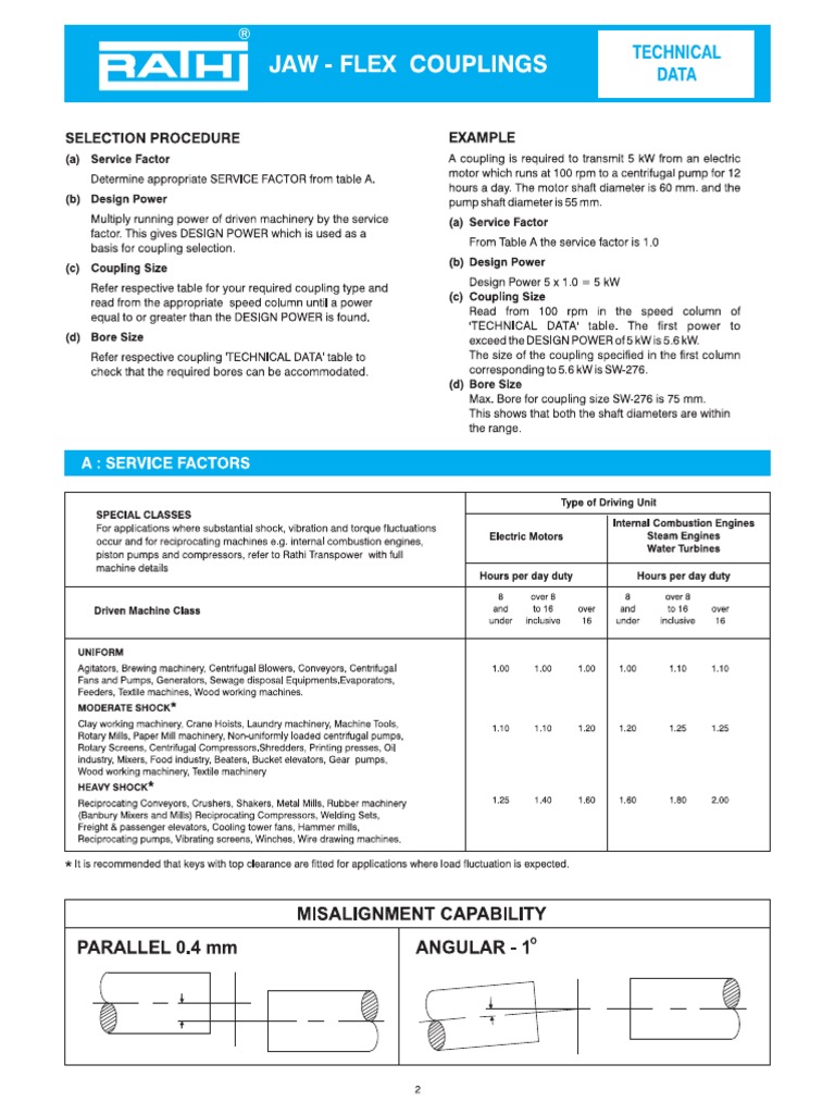 Rathi Jaw Flex Coupling PDF