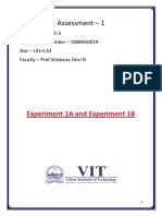 Assessment - 1: Experiment 1A and Experiment 1B