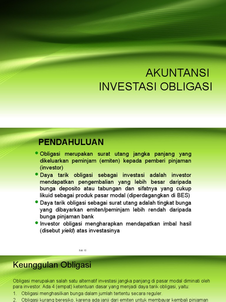 Akuntansi Investasi Obligasi