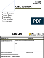 6-Panel Summary: Project Champion: Process Owner: Organization: Project Location: Team Members