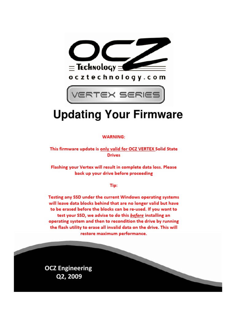 OCZ Vertex SSD Firmware Update Guide | PDF | Solid State Drive | Booting