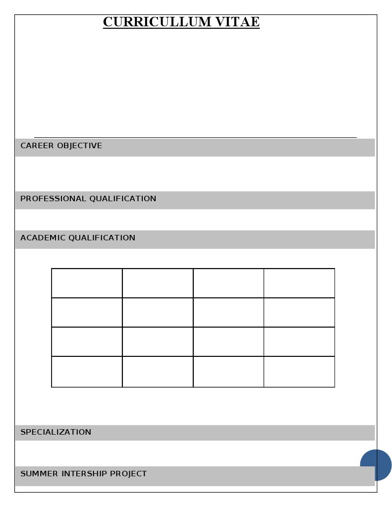 Summer Internship CV Template | PDF